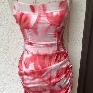 Shein satin red-orange summer dress